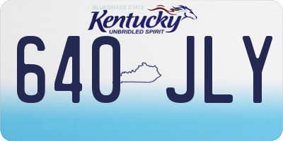 KY license plate 640JLY