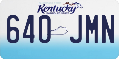 KY license plate 640JMN