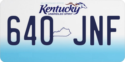 KY license plate 640JNF