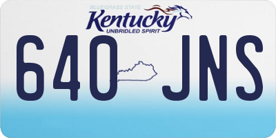 KY license plate 640JNS
