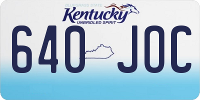 KY license plate 640JOC