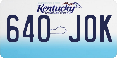 KY license plate 640JOK
