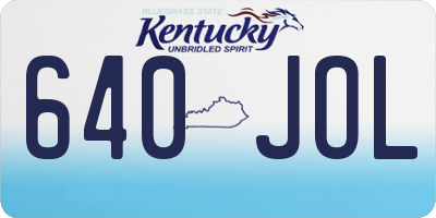 KY license plate 640JOL
