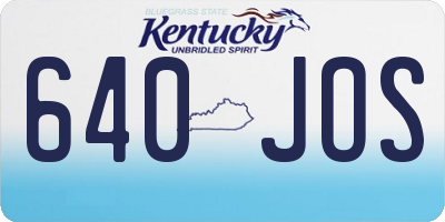 KY license plate 640JOS