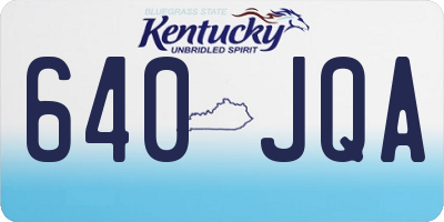 KY license plate 640JQA