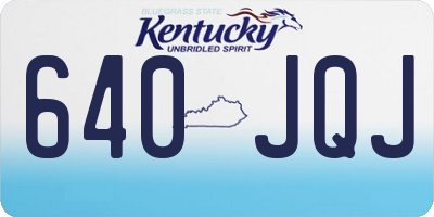 KY license plate 640JQJ
