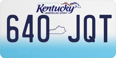 KY license plate 640JQT