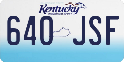 KY license plate 640JSF