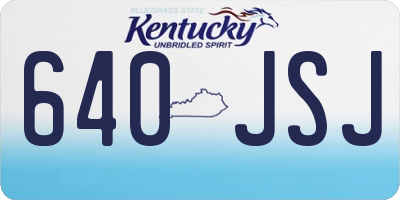 KY license plate 640JSJ
