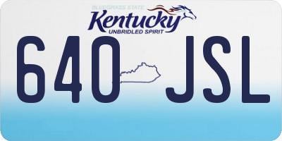 KY license plate 640JSL
