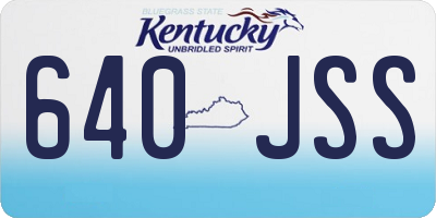 KY license plate 640JSS