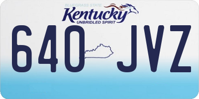 KY license plate 640JVZ