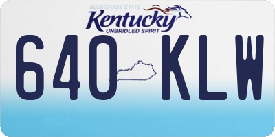 KY license plate 640KLW