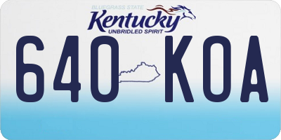 KY license plate 640KOA