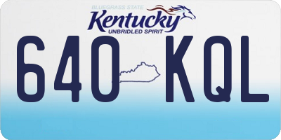 KY license plate 640KQL