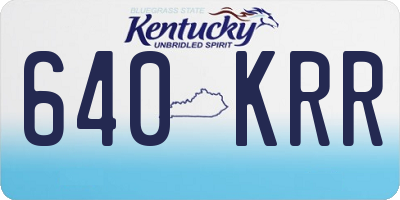 KY license plate 640KRR