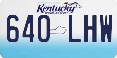 KY license plate 640LHW