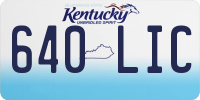 KY license plate 640LIC