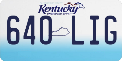 KY license plate 640LIG