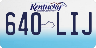 KY license plate 640LIJ