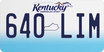 KY license plate 640LIM