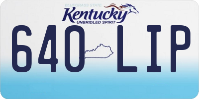 KY license plate 640LIP
