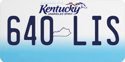 KY license plate 640LIS