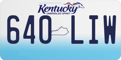KY license plate 640LIW