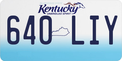KY license plate 640LIY