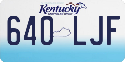 KY license plate 640LJF