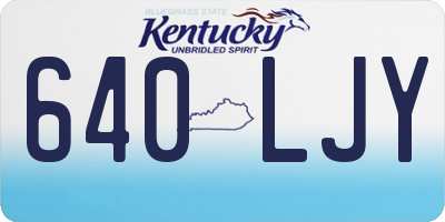 KY license plate 640LJY