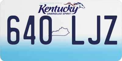 KY license plate 640LJZ