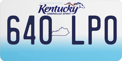 KY license plate 640LPO