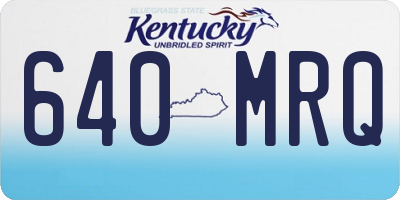 KY license plate 640MRQ
