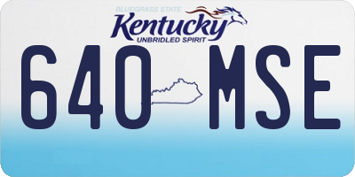 KY license plate 640MSE