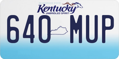 KY license plate 640MUP
