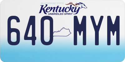 KY license plate 640MYM