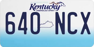 KY license plate 640NCX