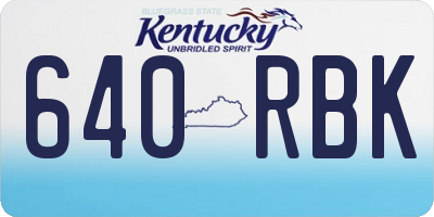 KY license plate 640RBK