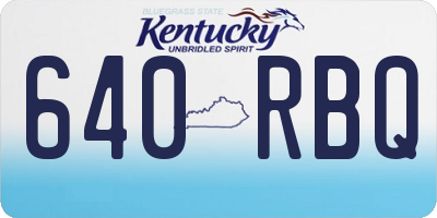 KY license plate 640RBQ