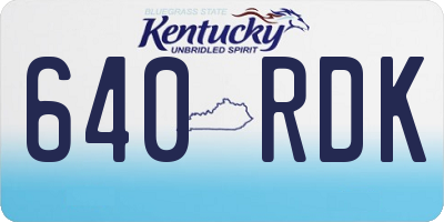 KY license plate 640RDK