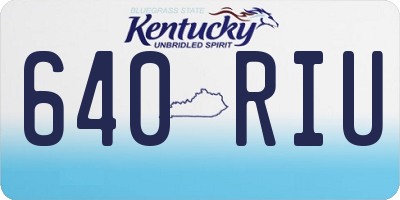 KY license plate 640RIU