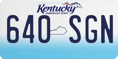 KY license plate 640SGN