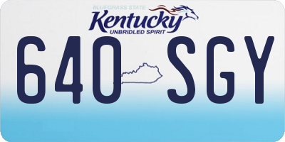 KY license plate 640SGY