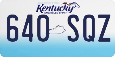 KY license plate 640SQZ