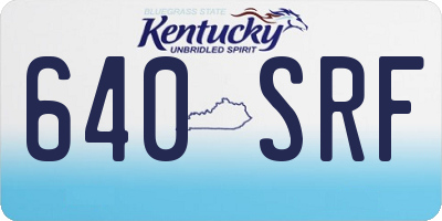 KY license plate 640SRF
