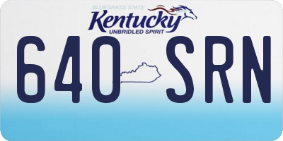 KY license plate 640SRN