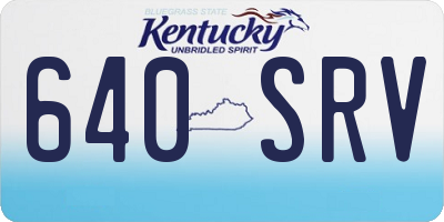 KY license plate 640SRV