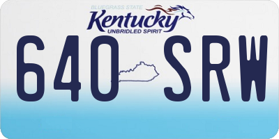 KY license plate 640SRW