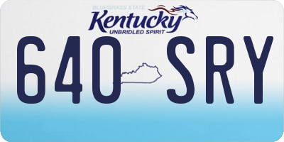 KY license plate 640SRY